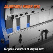 Load image into Gallery viewer, MechMaxx 52-inch 3-in-1 Pan and Box Brake – Slip Roll, Shear, Bending Machine for Sheet Metal, 20 Gauge Mild Steel, Adjustable Fingers, Heavy Duty, Metalworking, Fabrication, Rolling, Bending MMCB5220