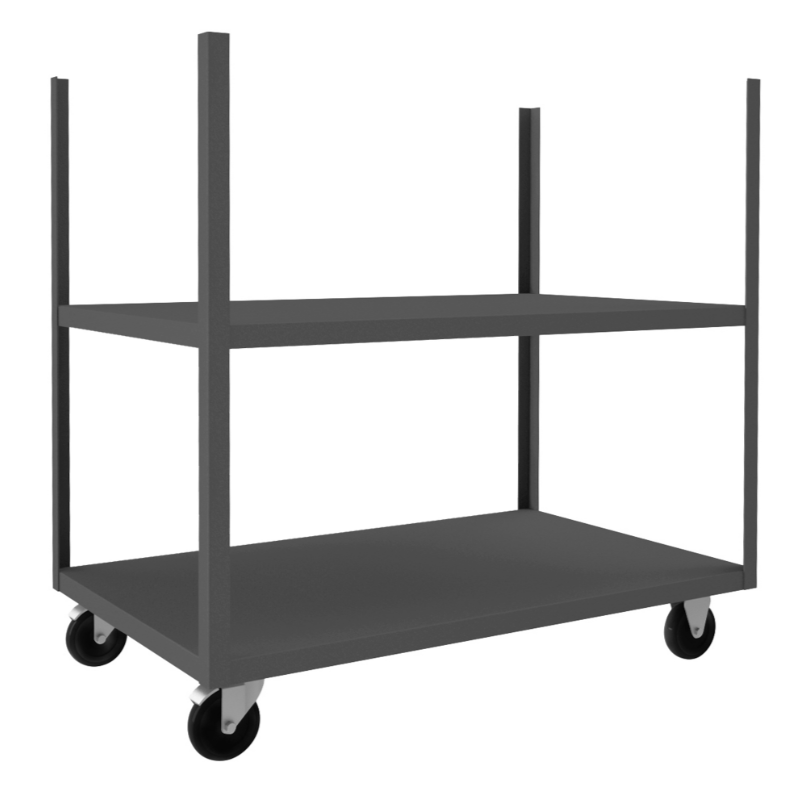 Durham MST-3048-5PO-95 Mobile Stake Cart, 2 Shelves, 30 X 48