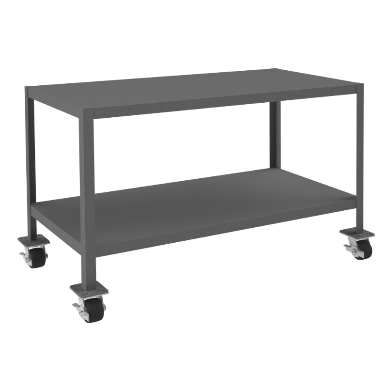 Durham MTM244830-2K295 Mobile Mt Workbench, 2 Shelves, 24 X 48