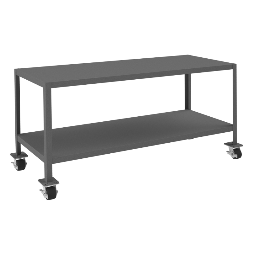 Durham MTM246030-2K295 Mobile Mt Workbench, 2 Shelves, 24 X 60