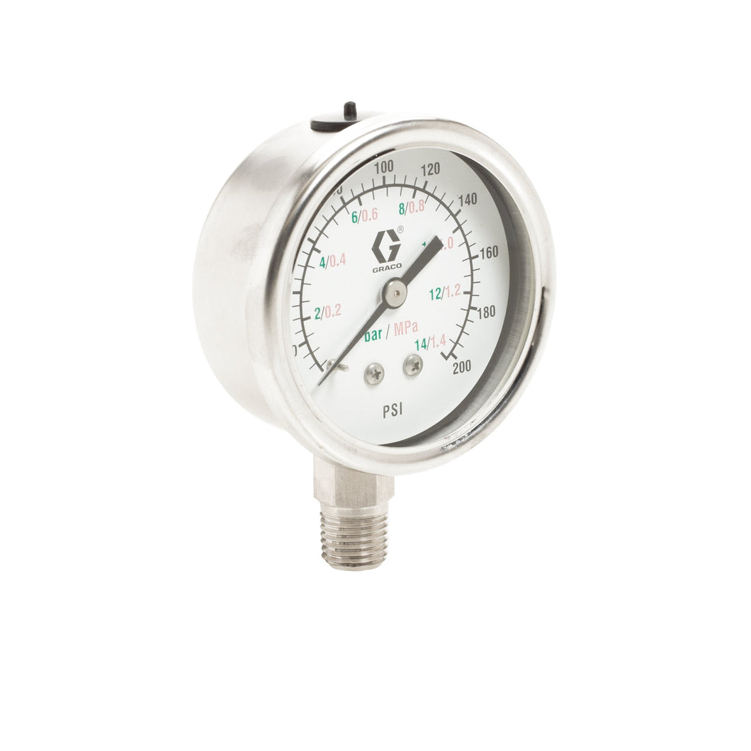 Stainless Steel Low Pressure Fluid Gauge, 0-300 psi (0-21 bar) pressure range