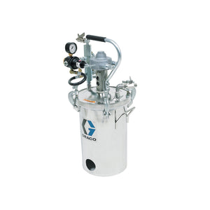 7,5 Litres Low Pressure (HVLP) Pot w/ Agitator, Regulated to 1 bar (15 psi), ASME Rated, 66 cm (26.0 in), 17 kg (38 lbs), SST