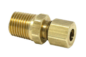 Graco General Pipe Fitting - Male Connector - 1/4 inch Tube x 1/4 inch Male, Brass