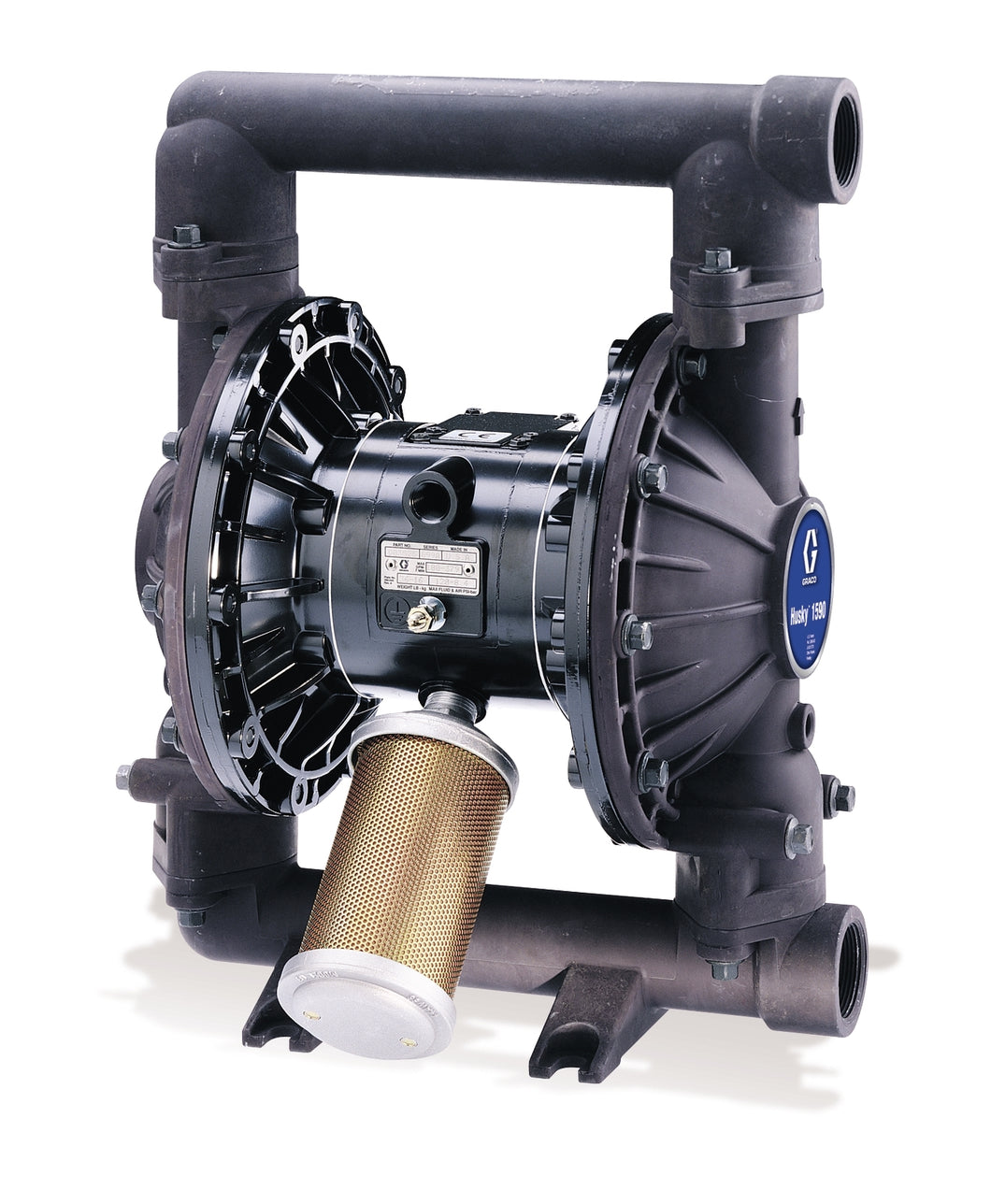 Graco Husky 1590 PP Air Operated Double Diaphragm Plastic Pump, PP/PT