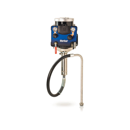 15:1 Merkur Pump, 0.4 gpm (1.5 lpm) fluid flow, Cart Mount, Pump/Gun Air Controls, Suction Hose