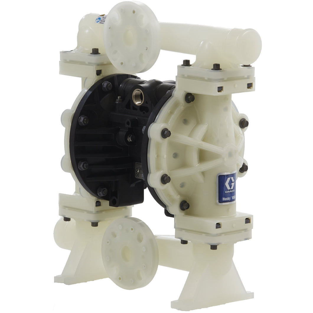 Graco Husky 1050 PP (NPT) Pump, Center Flange, PP Center Section, PP Seats, PTFE Balls & PTFE Diaphragm