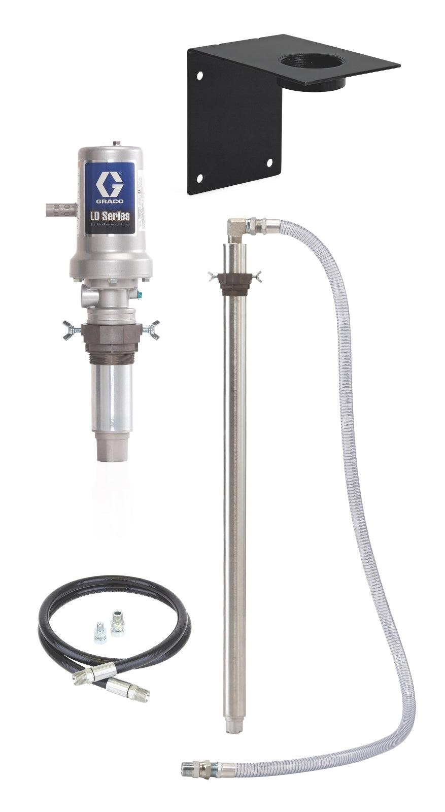 Graco LD Series 3:1 275 Gallon (1040 Liter) Tote Wall Mount Oil Pump CE Package - Includes 2-Way Vented Valve and Air Regulator - NPT