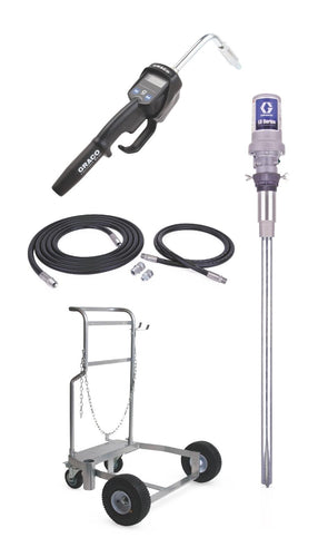Graco LD Series 5:1 55 Gallon (200 Liter) Barrel Mobile Oil Pump Package - Manual Meter - Rigid Extension