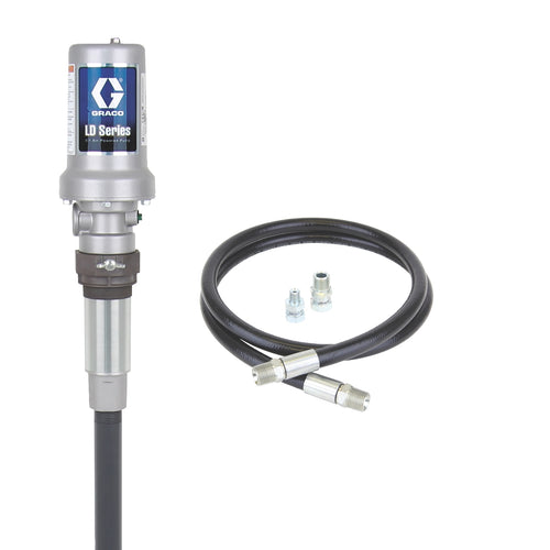 Graco LD Series 3:1 Stationary 55 Gallon (200 Liter) Oil CE Pump Package - Preset Meter, Flex Extension, BSPT
