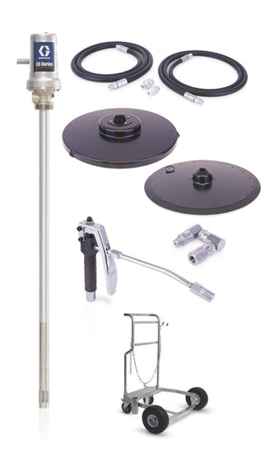 Graco LD Series 50:1 400 lb (180 kg) Grease Cart Mounted Pump Package - BSPP
