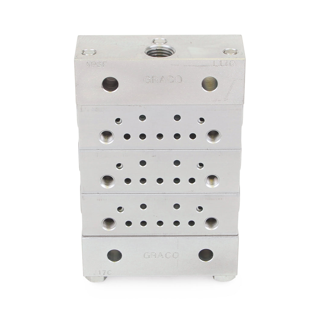 Graco Trabon® MSP Stainless Steel Divider Valve - 3 Section Base Plate Assembly, BSPP