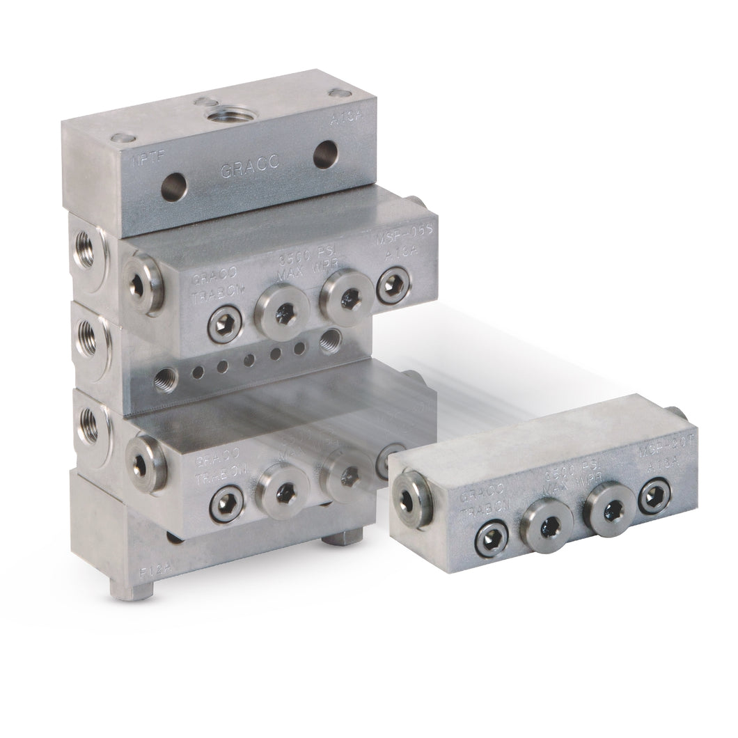 Graco Trabon® MSP Stainless Steel Divider Valve - 6 Section Base Plate Assembly, BSPP