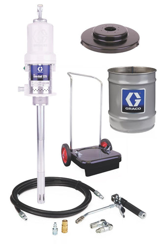 Graco Mini Fire-Ball® 225 50:1 35 lb. (16 kg) 2-Wheel Base Type Grease Pump with Dispense Kit, Handle, Pail, and CE Kit