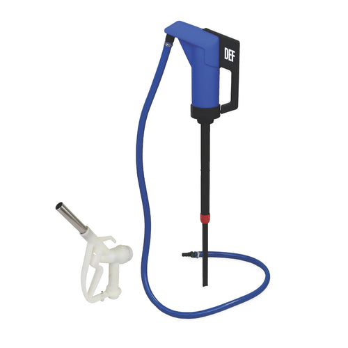 LD™ Blue DEF Hand Pump, 6 ft. Dispense Hose with Ball Valve, Drum Length Adjustable Down Tube, LD manual nozzle