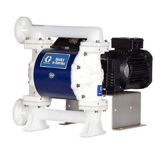 Graco Husky 1050 PP Pump, 120V Compressor, BLDC Motor, Center Flange, AL Center Section, PP Seats, PTFE Balls & PO Diaphragm