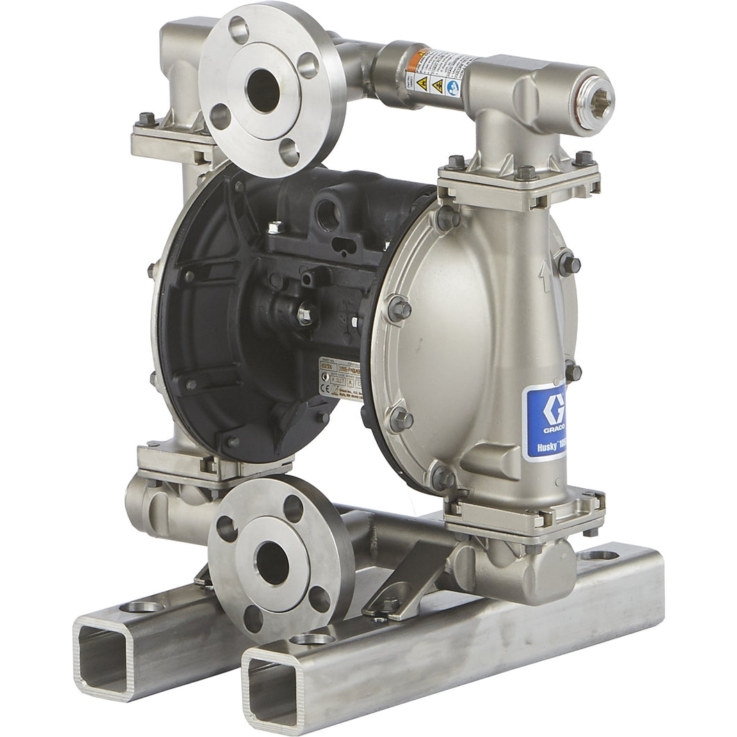 Husky 1050 (Vertical Outlet) SS Pump, AL Center Section, SS Seats, PTFE Balls & PTFE Diaphragm