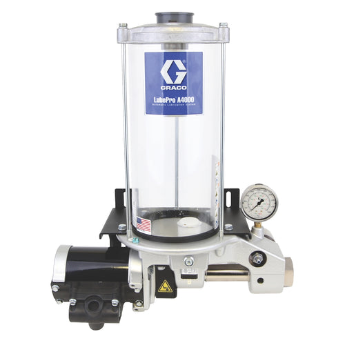 Graco LubePro™ A4000 Reciprocating Oil Pump, 5.5 Liter Reservoir, Pneumatic Vent Valve - NPT