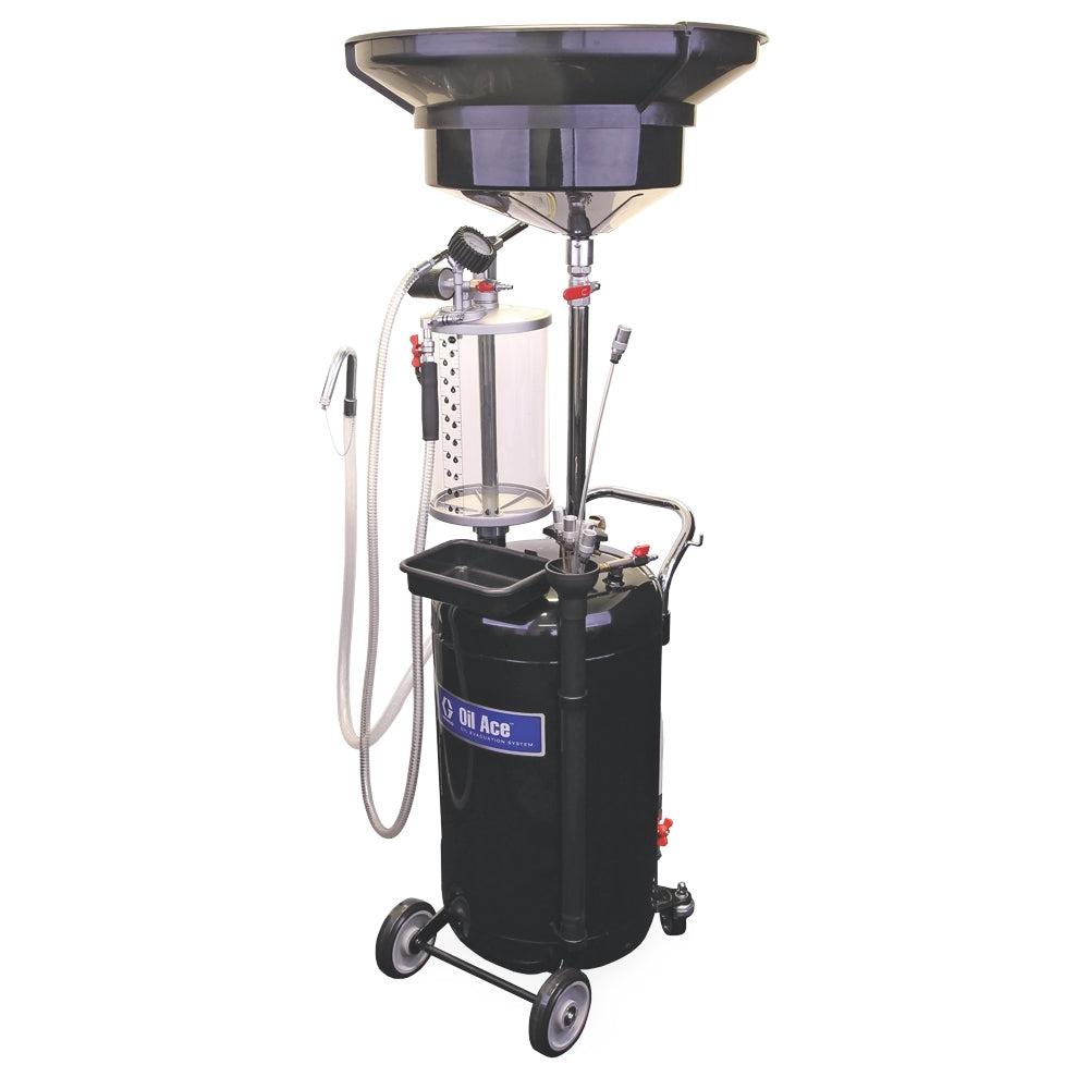 Graco Waste Oil Evacuation System with 24 gal (90 l) Steel Tank, Suction Probes, Sight Glass, Oil Drain Funnel and Adapters