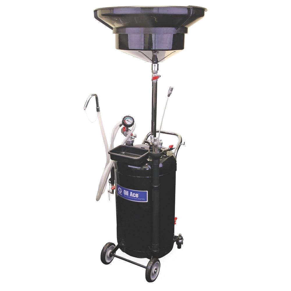 Graco Waste Oil Evacuation System with 90 L (24 gal) Steel Tank, Suction Probes, Sight Glass, Oil Drain Funnel and Adapters