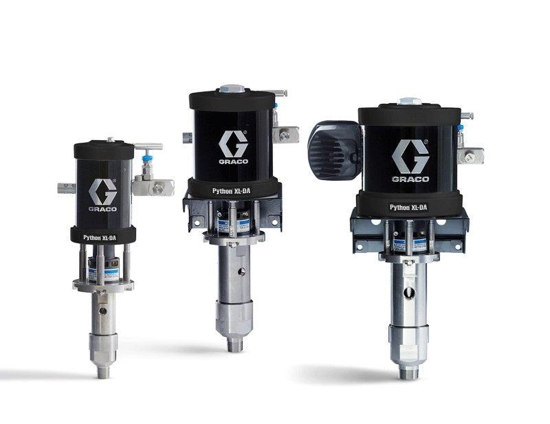 Python XL-DA Pneumatic Chemical Injection Pump, 2-1/2 in Air Motor, 3/8 in Plunger, Chromex Coated, TFE/P Seals, CE Approved