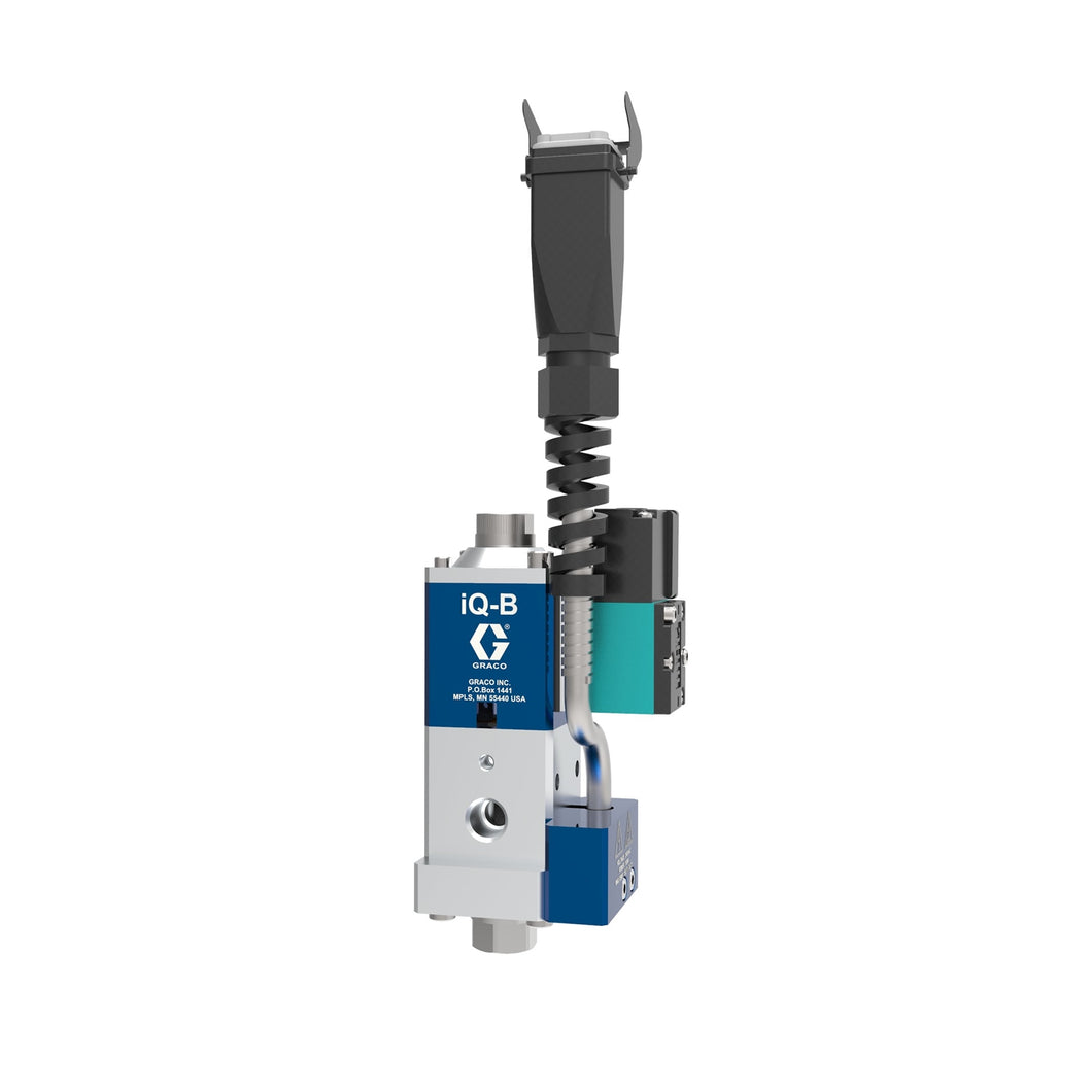 iQ Dispense Valve, Ball Seal, High Pressure, Ambient, NPT Tip, 0in (000mm) Nozzle, Remote Mount Solenoid