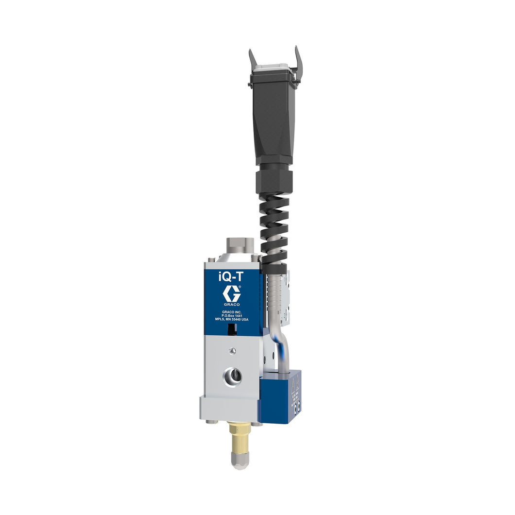 iQ Dispense Valve,  Tip-Seal, Heated, 0.157in (4.0mm) Tip , 0in (000mm) Nozzle, Remote Mount Solenoid