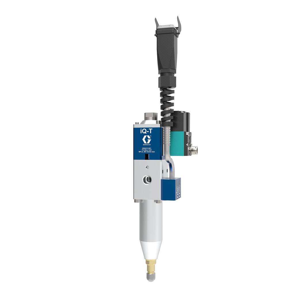 iQ Dispense Valve, Elite Tip-Seal, Heated, 0.098in (2.5mm) Tip, 2.36in (60mm) Nozzle, Direct Mount Solenoid