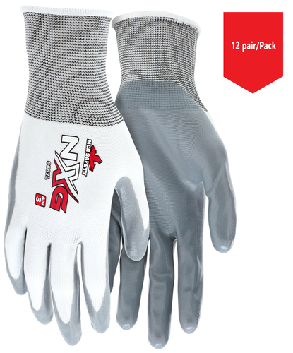 MCR Safety 9683 UltraTech Nylon Gray Nitrile Coated Palm Gloves - 12Pr/Pk