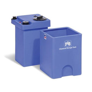 PIG Double-Wall Square Chemical Storage Tank Blue 14" L x 14" W x 22" H