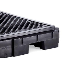 Load image into Gallery viewer, PIG Heavy-Duty 4-Drum Poly Spill Containment Pallet Black WD 62.5&quot; L x 62.5&quot; W x 8.75&quot; H