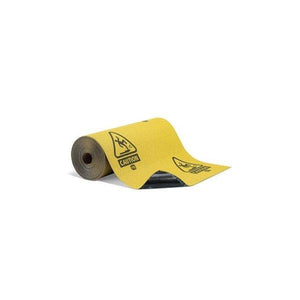 PIG Grippy Caution Adhesive-Backed Absorbent Mat 1 roll Yellow 100' L x 32