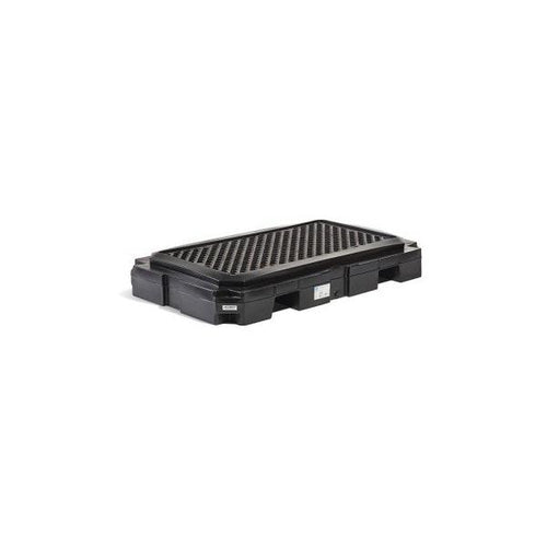 PIG Heavy-Duty 2-Drum Poly Spill Containment Pallet Black WOD 66