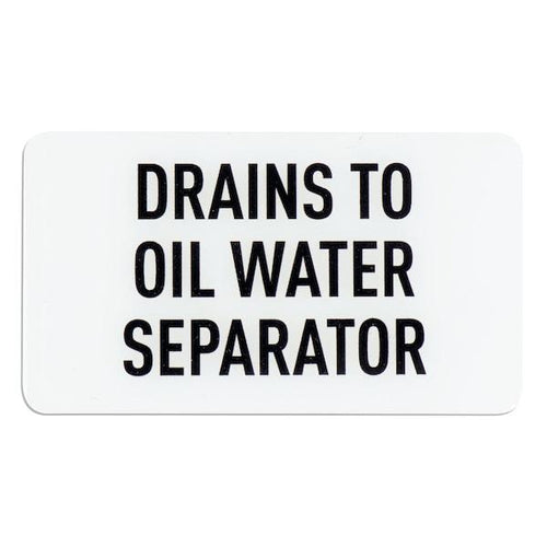 Storm Drain Utility Sign, Drains to Oil Water Seperator, 10PK