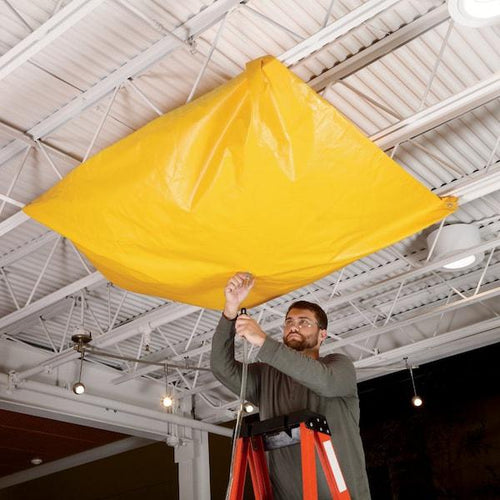 PIG Magnetic Roof Leak Diverter Tarp Yellow 5' L x 5' W