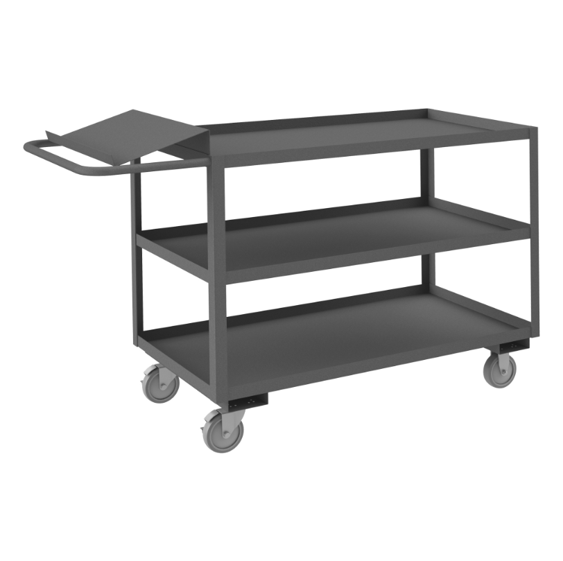 Durham OPC-246048-3-6PH-95 Order Picking Cart, 3 Shelves With Lips Up, 24 X 60