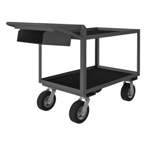 Durham OPCPFS-243638-2-RM-8PN-95 Order Picking Cart, 2 Shelves With Lips Up, 24 X 36