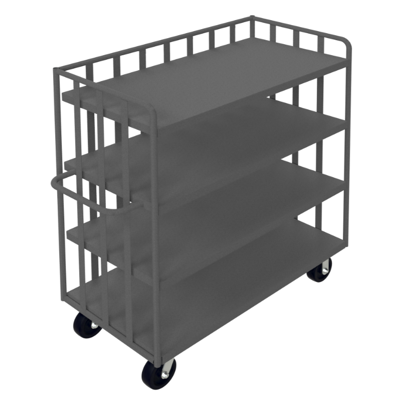 Durham OPT-4824-95 Open Portable Truck, 3 Shelves, 1 Base Shelf, 3600 Lbs. Capacity, 48 X 24