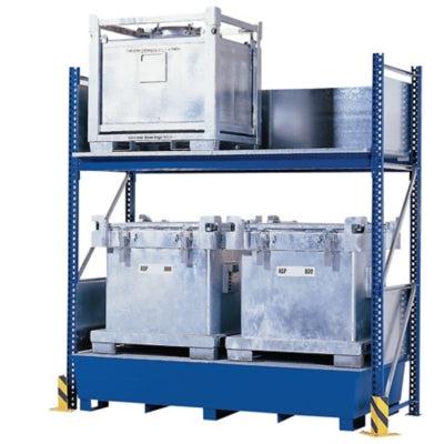 Steel IBC Tote Rack with Spill Containment Sump