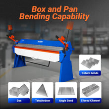 Load image into Gallery viewer, MechMaxx 100-inch Manual Sheet Metal Brake - 12 Gauge Bending Capacity, Adjustable Fingers, 8 Ft. Heavy-Duty Steel Construction, Precision Bending for Box and Pan PB10012