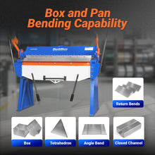 Load image into Gallery viewer, MechMaxx 48” Manual Pan and Box Brake - Heavy Duty, Durable Construction, 12 Gauge Mild Steel, 135° Bending Angle, Individual Bending Fingers" PB4812