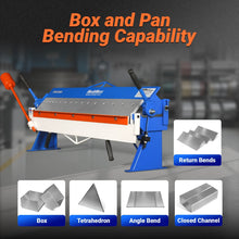 Load image into Gallery viewer, MechMaxx 48" Manual Pan and Box Brake - 16 Gauge Mild Steel Capacity, 135° Bending Angle, 16 Precision Fingers, Durable Construction for Accurate Bends"