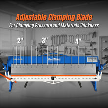 Load image into Gallery viewer, MechMaxx 48" Manual Pan and Box Brake - 16 Gauge Mild Steel Capacity, 135° Bending Angle, 16 Precision Fingers, Durable Construction for Accurate Bends"