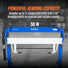 Load image into Gallery viewer, MechMaxx 50-Inch Foot Clamp Pan and Box Brake, Light Duty Sheet Metal Folding Machine, 0–135° Bending Angle, 1.9" Clamping Lift, 2" Box Depth PBA5014