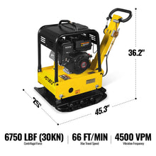 Load image into Gallery viewer, MechMaxx 9 HP Reversible Plate Compactor with Wheel Kit and Extension Plates, 6750 lb Centrifugal Force, PC180Z