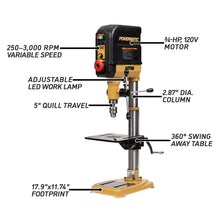 Load image into Gallery viewer, 15-Inch Benchtop Drill Press, Variable Speed, 115V 1Ph (PM2815BT)