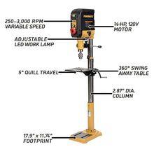 Load image into Gallery viewer, 15-Inch Floor Drill Press, Variable Speed, 115V 1Ph (PM2815FS)