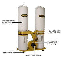 Load image into Gallery viewer, TurboCone Dust Collector, 30-Micron Bags, 3 HP, 460 3Ph (PM1900TX-BK3)