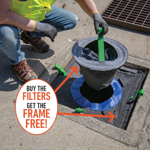 PIG® INT400-1112-OFS Adjustable Storm Drain Frame with Replaceable Filter, OFS: Oils, Fuels, Sediment, Floatables, Fits 24" - 37" W to 35" - 49" L Rectangular Drains