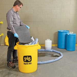 PIG® Spill Kit in 32-Gallon High-Visibility Economy Container