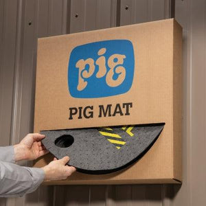 PIG ® Absorbent Barrel Top Safety Message Mat with Poly Backing